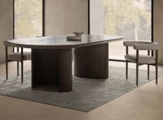 Grande table à manger en bois de chêne marron TINAK 270 cm – Élégance et sobriété