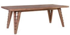 Grande table à manger en bois massif vernis mat et fer Orlanda 220 cm