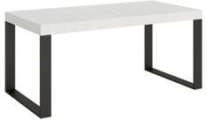 Grande table extensible 180 à 440 cm blanche et pieds métal anthracite Tiroz