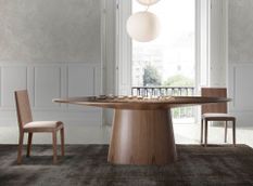 Grande table ovale noyer KINTA 220 cm - Sobriété et raffinement