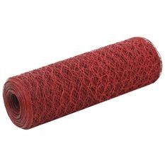 Grillage Acier avec revêtement en PVC 25x0,5 m Rouge