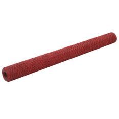 Grillage Acier avec revêtement en PVC 25x1,5 m Rouge 2