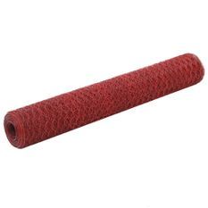 Grillage Acier avec revêtement en PVC 25x1 m Rouge 7