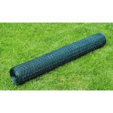 Grillage Acier galvanisé et revêtement en PVC 25 x 1 m Vert 2