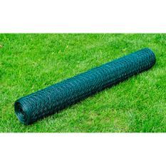 Grillage Acier galvanisé et revêtement en PVC 25x0,5 m Vert