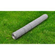 Grillage pour volière Acier galvanisé 25 x 0,5 m Argenté