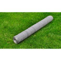 Grillage pour volière Acier galvanisé 25 x 0,5 m Argenté