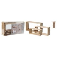 H&S Collection Ensemble d'étagères en bois 3 pcs naturel