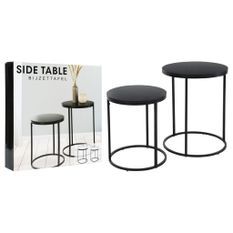 H&S Collection Ensemble de tables d'appoint dessus en bois 2 pcs noir