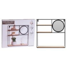 H&S Collection Support mural avec miroir 40x10x40 cm