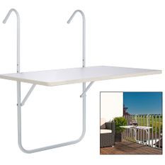HI Table de balcon pliable Blanc 60x40x1,2 cm