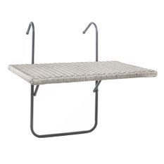 HI Table de balcon pliante avec dessus en osier 60x40 cm gris