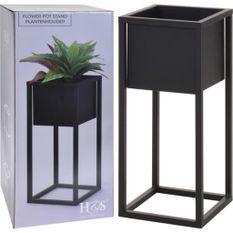 Home&Styling Pot de fleurs sur pied Métal Noir 50 cm