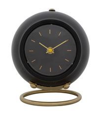 Horloge de table boule noire 16 x 13 x 19 cm