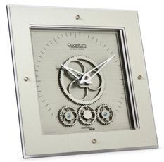 Horloge de table carrée méthacrylate plaqué argent Quantum