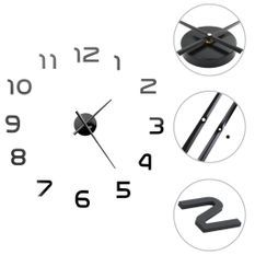 Horloge murale 3D Design moderne 100 cm XXL Noir 2