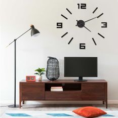 Horloge murale 3D Design moderne Noir 100 cm XXL