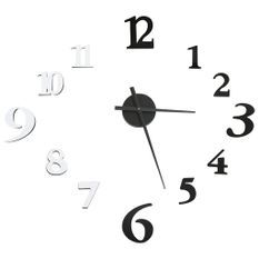 Horloge murale 3D Design moderne Noir et blanc 100 cm XXL