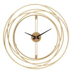 Horloge murale bandes dorées cm ø 50x4