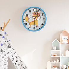 Horloge murale bleu Ø25,5 cm polystyrène et verre