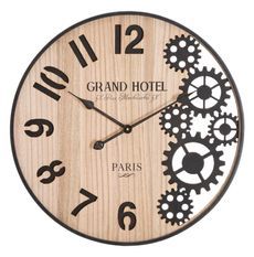 Horloge murale grand format avec engrenages décoratifs Neru