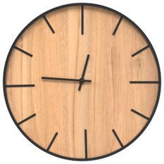 Horloge murale marron Ø39 cm fer et bois d'ingénierie