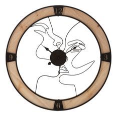 Horloge murale ronde avec décor artistique Love