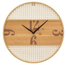 Horloge murale ronde effet paille viennoise Fuji