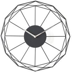 Horloge murale ronde métal noir Onten