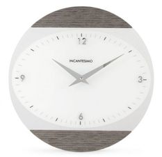 Horloge murale ronde méthacrylate blanc et gris Logique