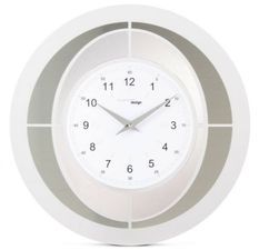 Horloge murale ronde méthacrylate plaqué argent Tempus
