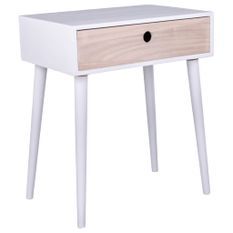 House Nordic Table de chevet Annemie Blanc et naturel