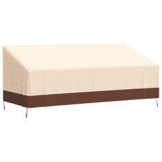 Housse de banc 3 places beige 204x86x48/73 cm oxford 600D