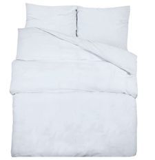 Housse de couette microfibre et 2 taies d'oreiller blanc uni MyHome
