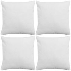 Housses de coussin 4 pcs Aspect de lin Blanc 50x50 cm