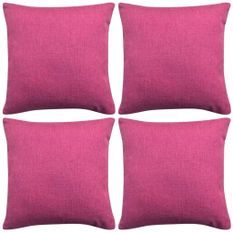 Housses de coussin 4 pcs Aspect de lin Rose 40x40 cm