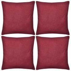 Housses de coussin 4 pcs Coton Bordeaux 40x40 cm