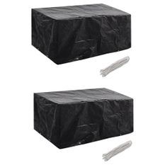 Housses de salon de jardin 2 pcs Rotin 8 œillets 180x140 cm