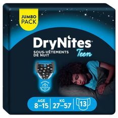 HUGGIES Culottes de nuit pour garçon Drynite - 8 a 15 ans - 27 a 57 kg