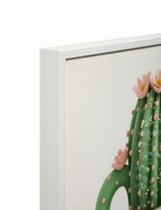 Impression sur toile laquée avec cadre, motif cactus en pot -b- 40 x 2,8 x 40 cm