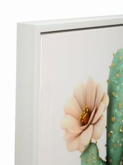 Impression sur toile laquée avec cadre, pot de cactus -d- 40 x 2,8 x 40 cm