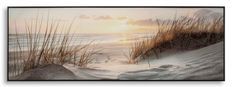 Impression sur toile laquée plage avec cadre -a- 152 x 4 x 52 cm