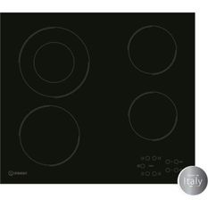 INDESIT RI260C - Table de cuisson vitrocéramique - 4 zones - 6200 W - L 58 x P 51 cm - Revetement verre - Noir