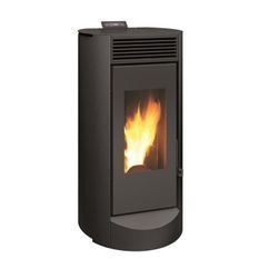 INVICTA Lodi 10 - Poele a granulés modulable de 2,5 a 10 kW - Acier - Rendement : 86 % - Autonomie : 7-27h - Flamme verte 6* - Noir