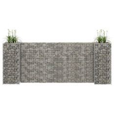 Jardinière à gabion en H Fil d'acier 260x40x100 cm