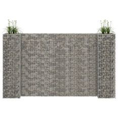 Jardinière à gabion en H Fil d'acier 260x40x150 cm