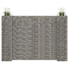 Jardinière à gabion en H Fil d'acier 260x40x180 cm