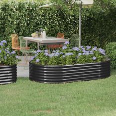 Jardinière Acier enduit de poudre 175x100x36cm Anthracite