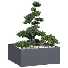 Jardinière anthracite 100x100x40 cm acier
