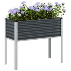 Jardinière anthracite 100x41x90 cm acier